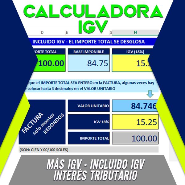 Calculadora IGV en Excel